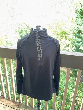 Under Armour ColdGear Half Zip Pullover Black Fitted Base Layer L